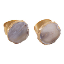Load image into Gallery viewer, Megan Set of 4 Agate Napkin Rings in Grey