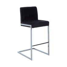 Load image into Gallery viewer, Vic Velvet Bar Stool Chair in Black