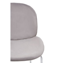 Load image into Gallery viewer, Alexa Velvet Bar Stool Chair in Mink and Chrome