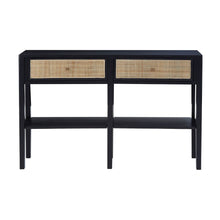 Load image into Gallery viewer, Ola Rectangular Cane Console Table in Black
