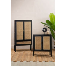 Load image into Gallery viewer, Ola Rattan Double Door Sideboard in Black