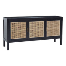Load image into Gallery viewer, Ola Rattan Triple Door Sideboard in Black