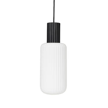 Load image into Gallery viewer, Lolly Ceiling Lamp Black Metal and White Opal Glass