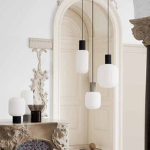 Load image into Gallery viewer, Lolly Ceiling Lamp Black Metal and White Opal Glass