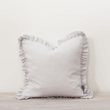 Load image into Gallery viewer, Oli Linen Ruffle Cushion in Silver Grey