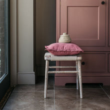 Load image into Gallery viewer, Oli Linen Ruffle Cushion in Pomegranate