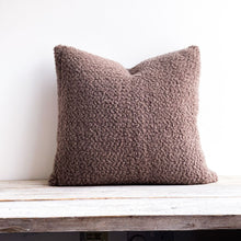 Load image into Gallery viewer, Luft Teddy Fleece Square Cushion in Cappuccino