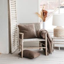 Load image into Gallery viewer, Luft Teddy Fleece Square Cushion in Cappuccino