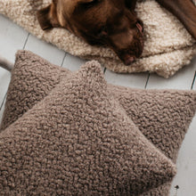 Load image into Gallery viewer, Luft Teddy Fleece Square Cushion in Cappuccino