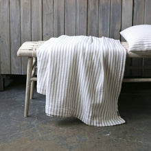 Load image into Gallery viewer, Hikari Striped Throw in Taupe & White