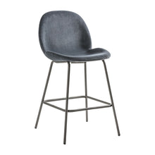 Load image into Gallery viewer, Abi Set of 2 Velvet Bar Stools in Dark Grey