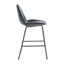 Load image into Gallery viewer, Abi Set of 2 Velvet Bar Stools in Dark Grey