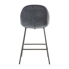 Load image into Gallery viewer, Abi Set of 2 Velvet Bar Stools in Dark Grey
