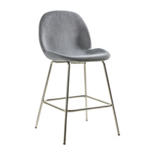 Load image into Gallery viewer, Abi Set of 2 Velvet Bar Stools in Light Grey