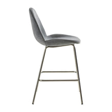 Load image into Gallery viewer, Abi Set of 2 Velvet Bar Stools in Light Grey