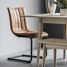 Load image into Gallery viewer, Wilma Set of 2 Leather Dining Chairs in Brown