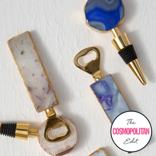 Load image into Gallery viewer, Megan Agate Opener & Stopper Set in Blue