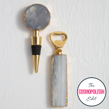 Load image into Gallery viewer, Megan Agate Opener & Stopper Set in Grey