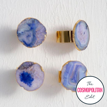 Load image into Gallery viewer, Megan Set Of 4 Agate Napkin Rings in Blue
