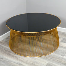 Load image into Gallery viewer, Khloe Round Coffee Table in Gold Finish