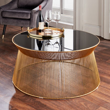 Load image into Gallery viewer, Khloe Round Coffee Table in Gold Finish