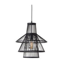 Load image into Gallery viewer, Serenity Bamboo Pendant Light in Black