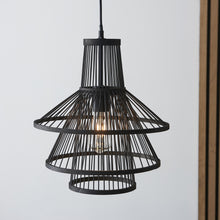 Load image into Gallery viewer, Serenity Bamboo Pendant Light in Black
