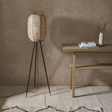 Load image into Gallery viewer, Celia Linen Floor Lamp in Soft Beige