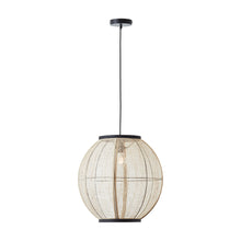 Load image into Gallery viewer, Celia Linen Orb Pendant Light in Soft Beige