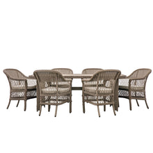 Load image into Gallery viewer, Capri Outdoor Rattan 6-Seater Dining Set in Natural