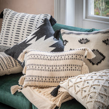 Load image into Gallery viewer, Maja Tassel Cushion Cover in Black and Cream
