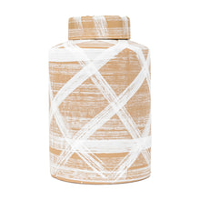 Load image into Gallery viewer, Presley Ceramic Decorative Jar in Brown and White
