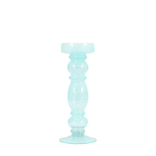 Load image into Gallery viewer, Fern Glass Candlestick in Ice Blue