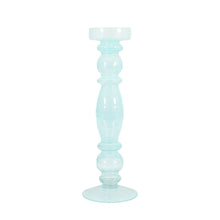 Load image into Gallery viewer, Fern Glass Candlestick in Ice Blue