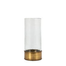 Load image into Gallery viewer, Jaina Glass Vase with Antique Bronze Base