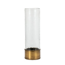 Load image into Gallery viewer, Jaina Glass Vase with Antique Bronze Base