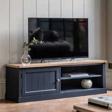 Load image into Gallery viewer, Nala Wooden Media Unit in Deep Navy