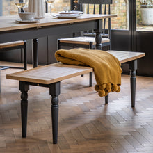Load image into Gallery viewer, Felix Wooden Dining Bench in Deep Navy