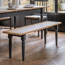 Load image into Gallery viewer, Felix Wooden Dining Bench in Deep Navy