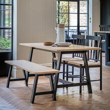Load image into Gallery viewer, Nala Wooden Trestle Table in Deep Navy