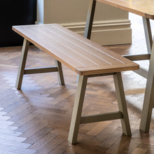 Load image into Gallery viewer, Nala Wooden Trestle Dining Bench in Neutral