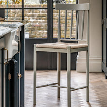 Load image into Gallery viewer, Nala Set of 2 Wooden Bar Stools in Greige