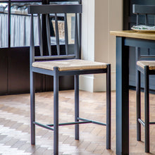 Load image into Gallery viewer, Nala Set of 2 Wooden Bar Stools in Deep Navy
