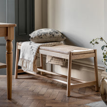 Load image into Gallery viewer, Nala Solid Oak Rope Dining Bench in Natural
