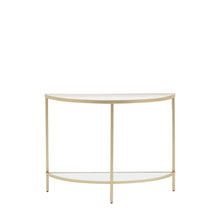 Load image into Gallery viewer, Enya Glass Console Table in Champagne Gold