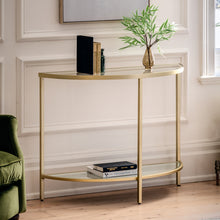 Load image into Gallery viewer, Enya Glass Console Table in Champagne Gold