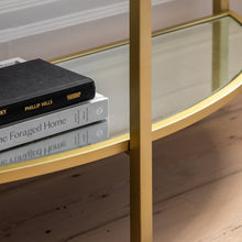 Load image into Gallery viewer, Enya Glass Console Table in Champagne Gold