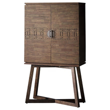 Load image into Gallery viewer, Hayleigh Tall Mango Wood Drinks Cabinet in Dark Brown