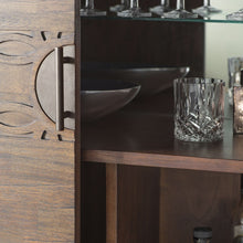 Load image into Gallery viewer, Hayleigh Tall Mango Wood Drinks Cabinet in Dark Brown