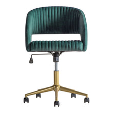 Load image into Gallery viewer, Leia Velvet Swivel Office Chair in Green